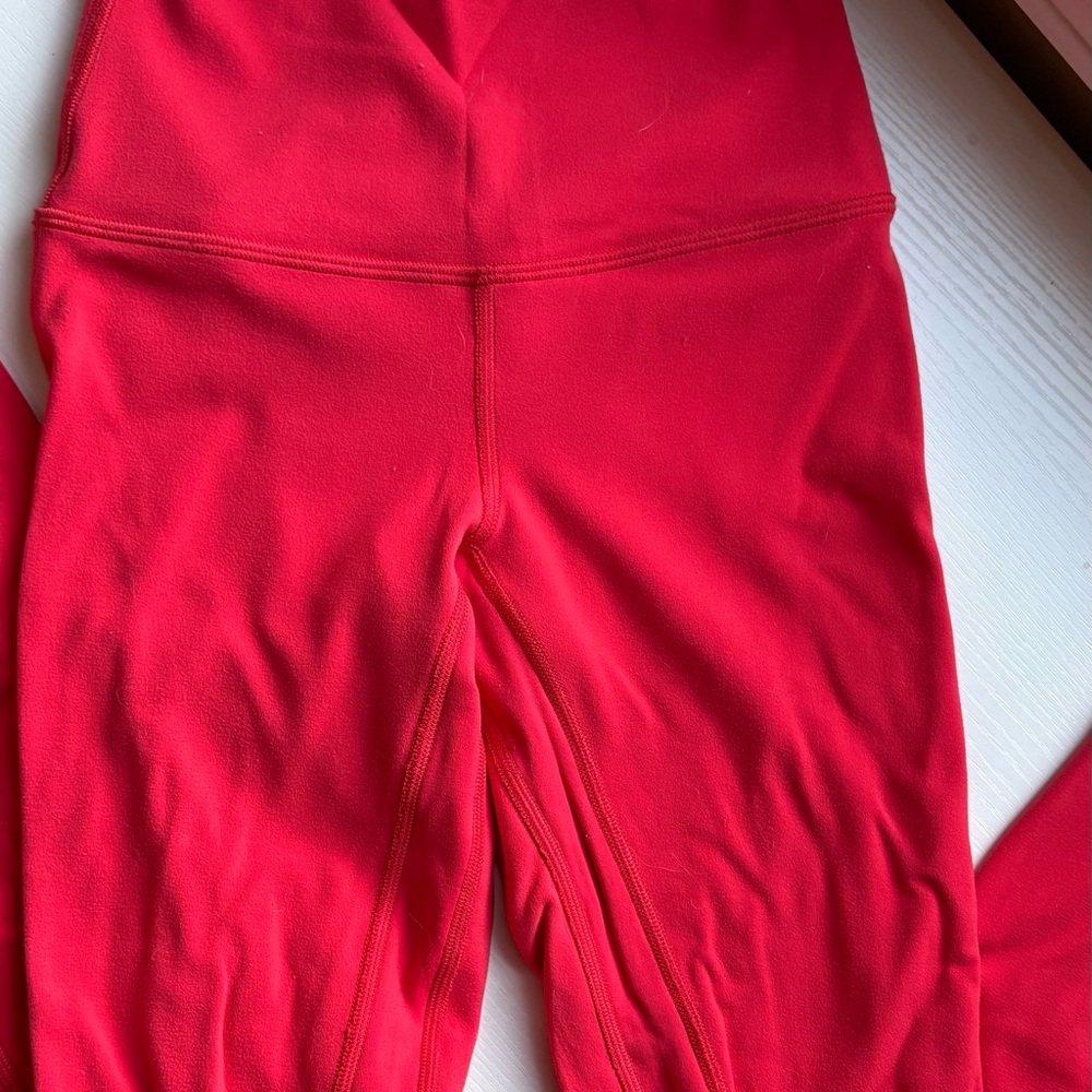 Bright Red High-Waisted Leggings
